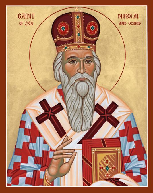 Icon of Saint Nikolai of Zica and Orchid